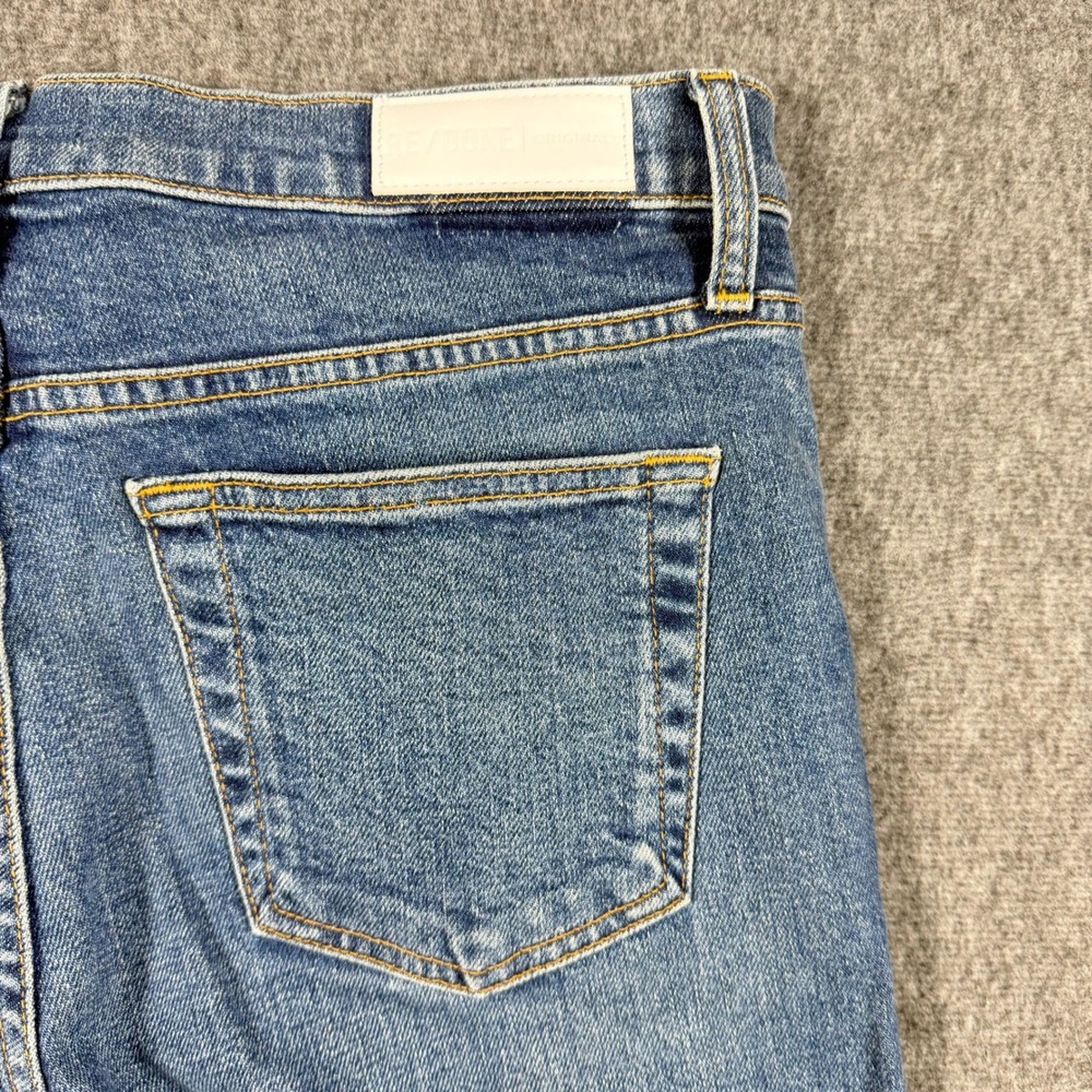 RE/DONE Originals Womens High Rise Kick Flare Jeans Blue Size 32 Made in USA - Picture 11 of 13